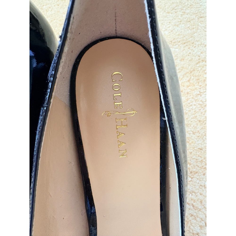 Cole Haan Nike Air Black Patent Leather Peep Toe Pumps Heels D40037 Womens 7.5 B - Picture 9 of 9